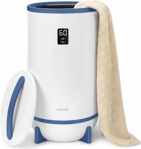 Vista 8 de SereneLife Calentador de toallas estilo cubo, calentador de manta portátil para spa y baño, gran capacidad, fragancia personalizable, apagado