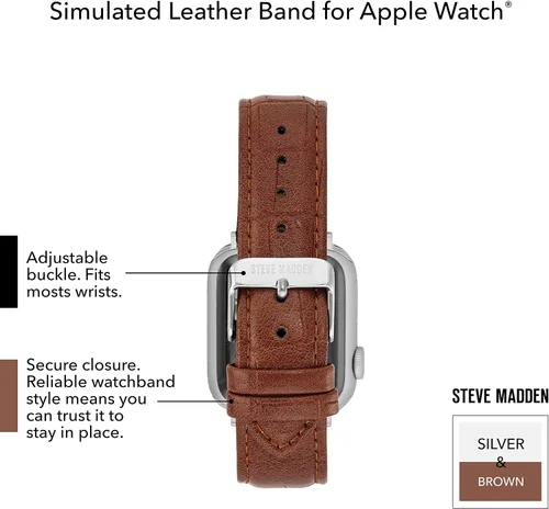 Vista 5 de Steve Madden Correa de moda de grano de cocodrilo para Apple Watch