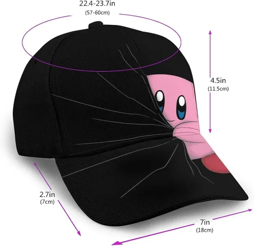 Vista 2 de Kehua Hidden Kirby - Gorra de béisbol ajustable para hombre unisex color negro