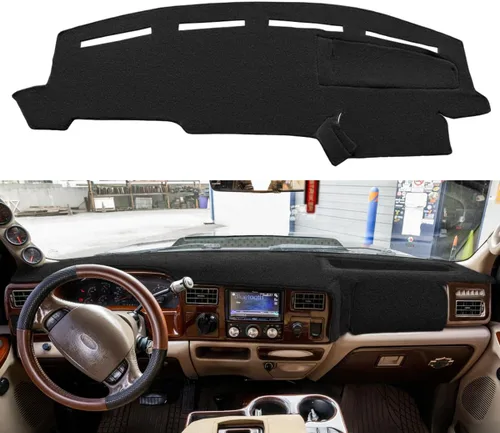 Vista 6 de Yiz Cubierta de Tablero Cubierta de Tablero Alfombrilla Almohadilla Alfombra Ajuste Personalizado para Ford F250 F350 F450 Super Duty 1999 2000 2001