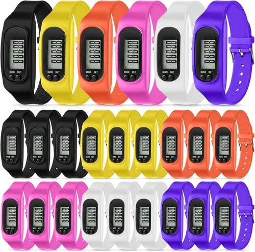 Vista 10 de Geyoga Pedometer for Walking Steps and Miles Pedometer Watch Silicone Steps Tracker Running Bracelet Ankle Step Counter for Calorie Burning and Step