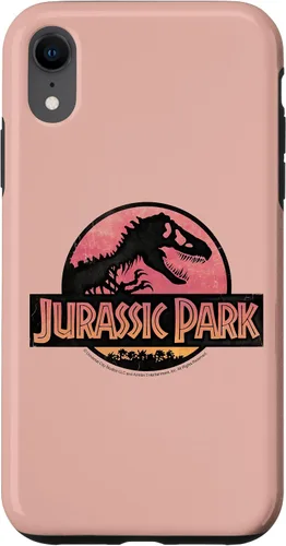 Vista 24 de Funda con logotipo degradado rosa para iPhone 16 Jurassic Park