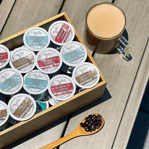 Vista 7 de Angelino's Coffee - Paquete variado de cápsulas de café tostado medio, 96 unidades - Incluye mezcla de desayuno, nariño colombiano, mezcla hawaiana
