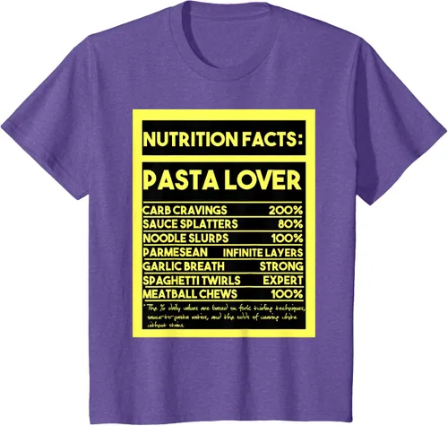 Vista 56 de Pasta Lover Nutrition Facts: The Ultimate Carb Connoisseur's T-Shirt Negro