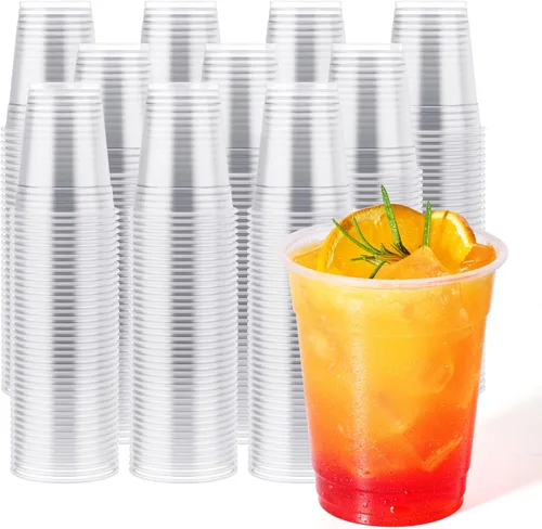 Vista 8 de JOLLY CHEF Paquete de 390 vasos de plástico transparente de 12 onzas, vasos desechables para café helado, batido, bebidas frías