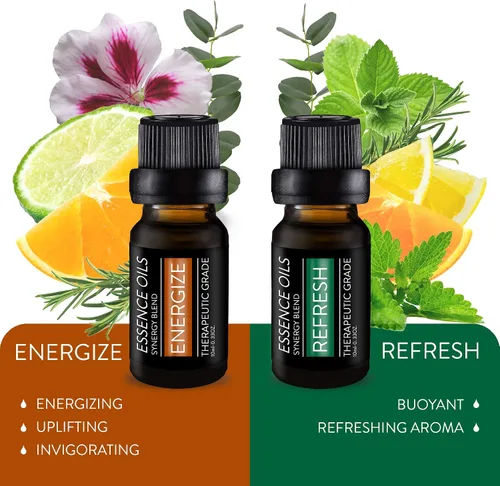 Vista 3 de Pure Daily Care - Juego de aromaterapia con las 10 mejores mezclas aceites esenciales de sinergia, de grado terapéutico. Mejora la mente, el cuerpo