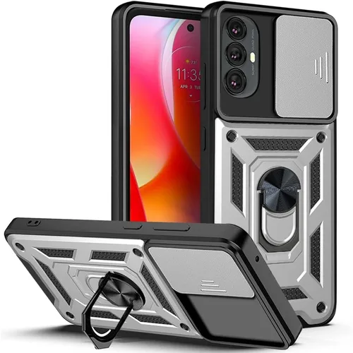 Vista 50 de Compatible con carcasa de soporte Infinix Zero Ultra 5G, con cubierta de lente de cámara deslizante compatible con funda Infinix Zero Ultra 5G Negro