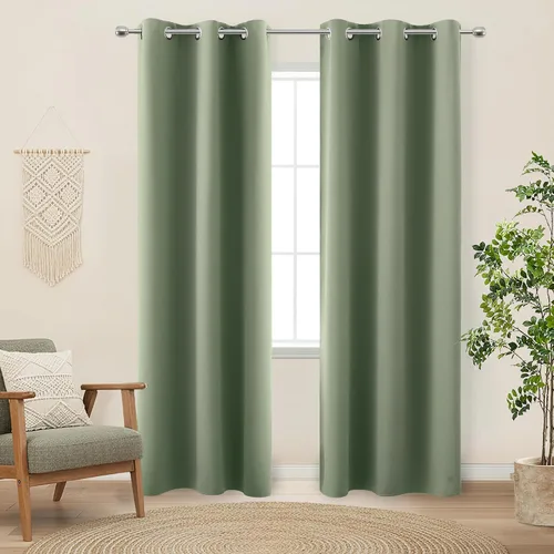 Vista 189 de KOUFALL Cortinas de Baño Aqua para Ventana, Juego de 2 Paneles Decoración Costera Cortinas Cortas Opacas para Ventana Pequeña de Cocina Puerta