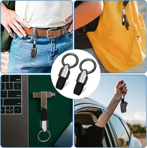 Vista 7 de 2 clips para llavero de automóvil, llavero de cuero, llavero para llaves de automóvil, llavero con llavero con hebilla de aleación de zinc, llavero