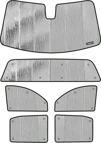 Vista 13 de Pigenius Combo de parasol para parabrisas y portón trasero para Chevy Silverado/GMC Sierra 1500/2500/3500 HD 2014-2018 Crew Cab, reversible