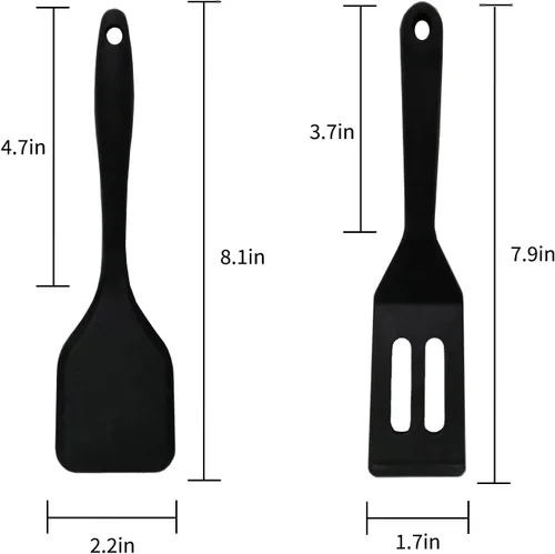 Vista 6 de Mini espátula pequeña, 2 piezas flexibles antiadherentes brownie silicona pequeña espátula