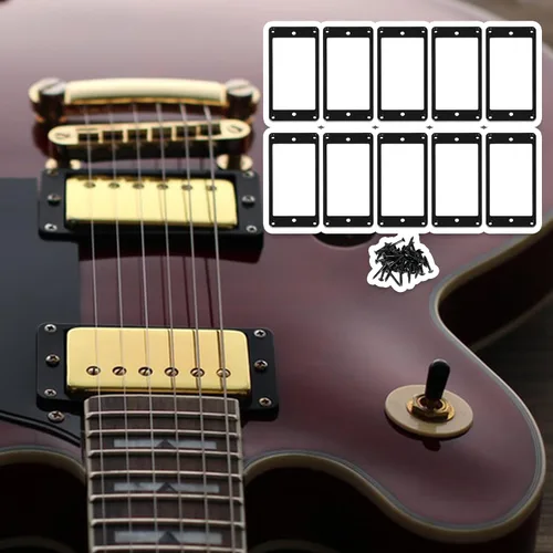 Vista 7 de lovermusic Lovermusic - Marco de anillos de montaje para pastilla humbucker plana de ABS para guitarra eléctrica, cuello y puente, color negro
