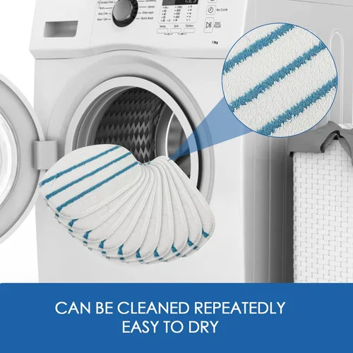 Vista 5 de Paquete de 10 almohadillas de repuesto para trapeador de vapor para limpieza PurSteam ThermaPro Steam Mop Cleaner10 en 1 y Thermapro 211