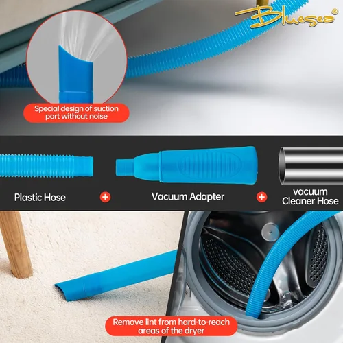 Vista 4 de BLuesea Kit de limpieza de ventilación de secadora, kit de limpieza de secadora de 15 piezas, incluye cepillo de ventilación de secadora de 30 pies