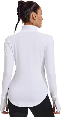 Vista 4 de Pinspark Camiseta de manga larga para mujer que absorbe la humedad con agujeros para reloj