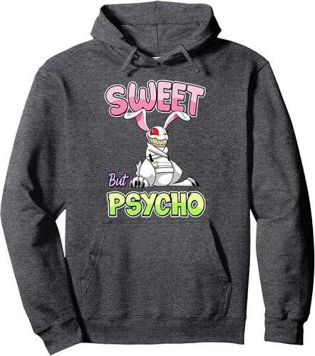 Vista 4 de Sweet But Psycho - Sudadera con capucha de conejo gótico espeluznante, Negro