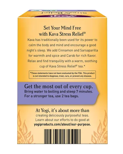 Vista 3 de Té kava de alivio del estrés de Yogi Tea Co, 16 bolsitas