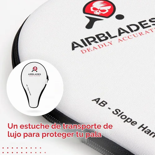 Vista 5 de Pala profesional de ping pong con estuche rígido de transporte Raqueta de tenis de mesa profesional Pala de tenis de mesa con mango ergonómico