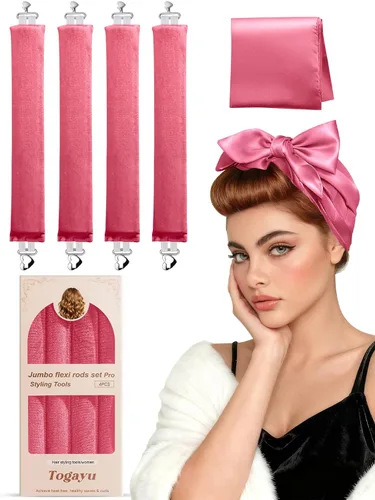 Vista 13 de Heatless Curls Overnight Set for Long Hair, No Damage Hair Brown-4PCS
