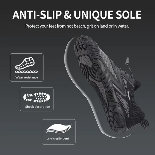 Vista 4 de WateLves Men's Barefoot Outdoor Athletic Shoes - Trail Running, Climbing, Boating, Hiking, Walking, and Water Sports