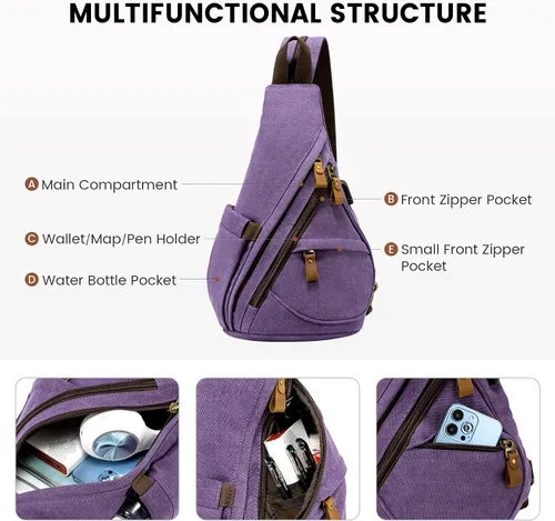 Vista 4 de LOVEVOOK Bolso bandolera bandolera mochila bandolera mochila bandolera bolsa de hombro casual mochilas para mujeres hombres ciclismo senderismo