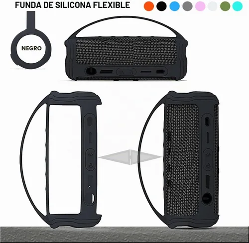 Vista 4 de JCHPINE Funda de silicona para altavoz Bluetooth portátil JBL Flip 6 Funda protectora de transporte para accesorios de altavoces JBL Flip 6, funda