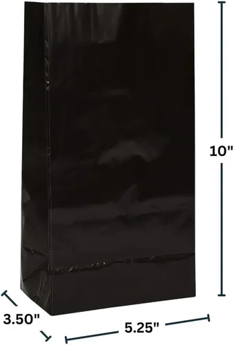 Vista 2 de Bolsas de papel brillante para regalos, 12 unidades, 12 unidades, Negro