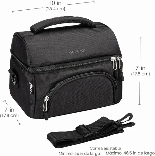 Vista 6 de Bentgo® Bolsa de almuerzo Deluxe - Lonchera duradera y aislada con bolsillo exterior con cremallera, bolsillo interior de malla, correas acolchadas