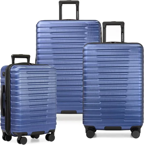 Vista 26 de U.S. Traveler Boren - Maleta de viaje extensible rígida con 8 ruedas giratorias, color negro, juego de 2 piezas