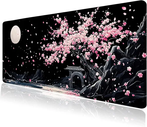 Vista 17 de Alfombrilla grande para mouse, tapete de escritorio para teclado de computadora, base de goma antideslizante, impermeable con bordes cosidos