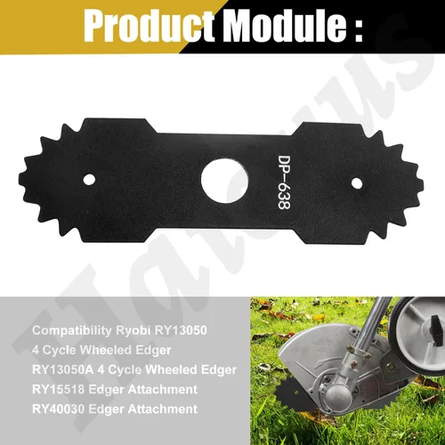 Vista 6 de Cuchilla de bordeadora 638006008 de 9 pulgadas compatible con Homelite Ryobi Edger, repuesto de cuchilla de bordeadora 638006008 638006007 RY13050