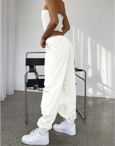 Vista 3 de Pantalones cargo para mujer, de cintura alta, holgados, Y2K, cintura ajustable, pantalones de paracaídas, casuales, holgados, con bolsillos