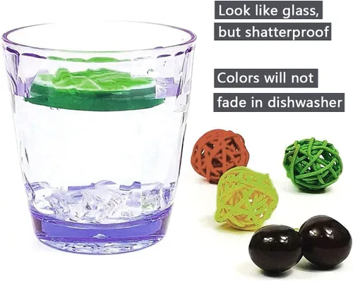 Vista 8 de Vasos irrompibles de Tritan de 10 onzas, vasos de acrílico inastillables, sin BPA, vasos de plástico duro, reutilizables, para cocina, agua, juego