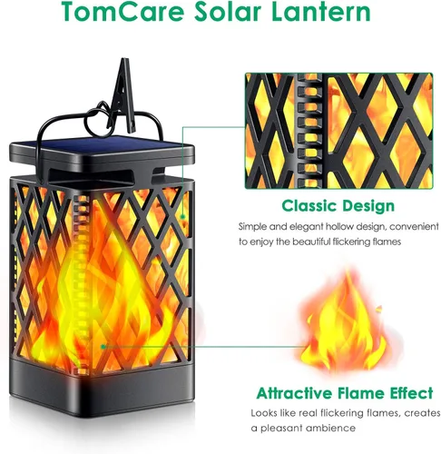 Vista 2 de TomCare Linterna solar parpadeante con luces solares para caminos