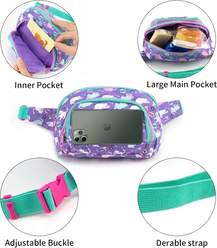 Vista 3 de Riñonera para niños, bolso de viaje para niñas