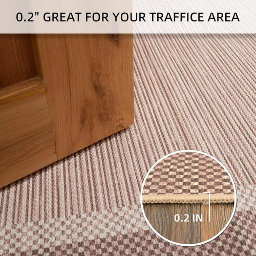 Vista 7 de ILANGO Alfombras de Área de Yute para Exteriores, Alfombras Tejidas Lavables para Patio 5'x7', Alfombras Naturales de Estilo Rústico para Áreas