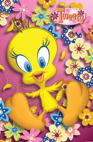 Vista 13 de Trends International Looney Tunes - Póster de pared de Tweety Bird de poder, 14.725 x 22.375 pulgadas, versión enmarcada de madera de granero