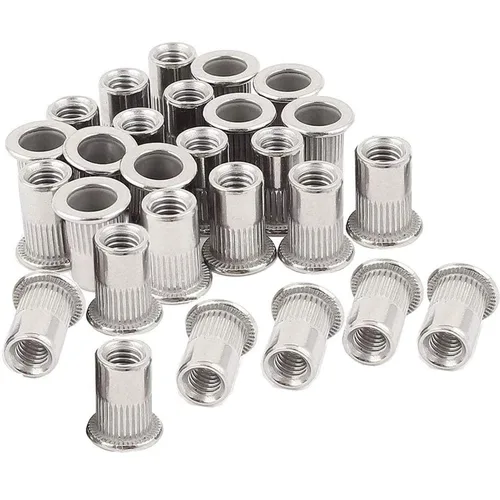 Vista 7 de 30 piezas de tuercas remachables de acero inoxidable 1/4-20 Tuercas de remache roscadas Rivnuts Nutsert 1/4-20UNC
