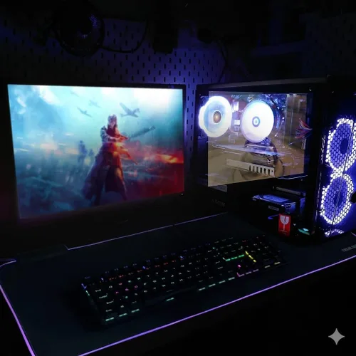 Vista 7 de TIDALSOIL - Alfombrilla de mouse RGB para juegos con concentrador USB de 4 puertos, 31.5 x 11.8 pulgadas 13 Light Modes RGB Gaming Mouse Pad With