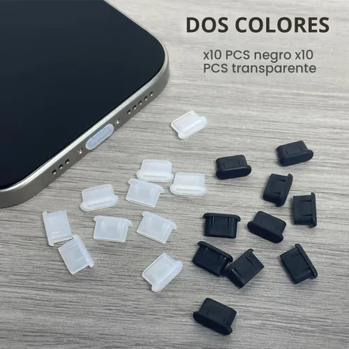 Vista 4 de Enchufe de polvo USB C, cubierta de puerto de carga tipo C de silicona cubierta de enchufe USB C