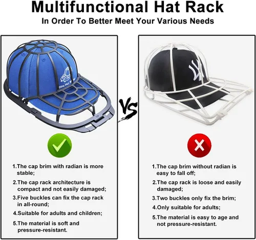 Vista 5 de Eiito Lavadora de sombreros para lavadora, paquete de 2 limpiadores de sombreros para gorras de béisbol, moldeador de sombreros para lavavajillas