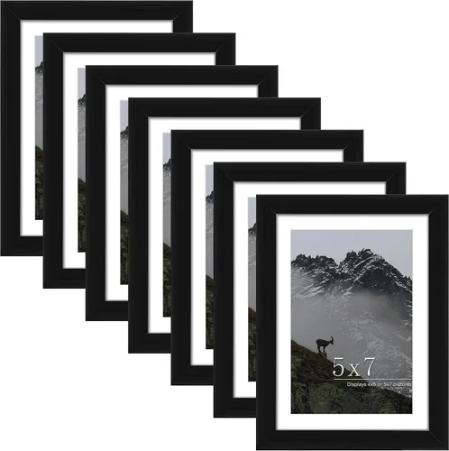 Vista 9 de Picrit Marco negro para póster de 24 x 34 pulgadas, paquete de 7 unidades, para fotos de 20 x 30 pulgadas con paspartú o de 24 x 34 pulgadas sin