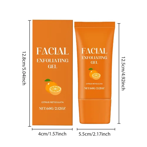 Vista 6 de Gel exfoliante facial naranja, exfoliante suave para cara y cuerpo, gel pelador que elimina puntos negros e hidrata la piel