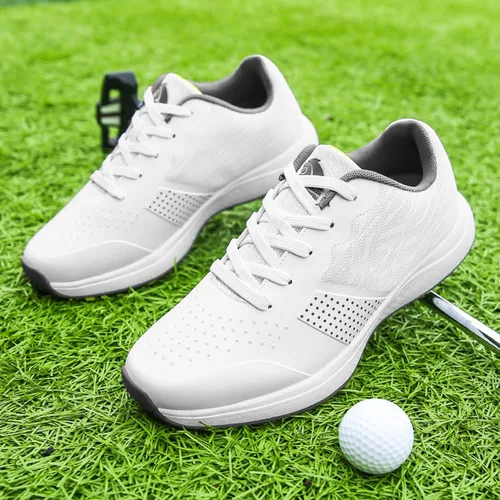 Vista 7 de Zapatos de golf para hombre, zapatos de golf profesionales, transpirables, sin pinchos, zapatos deportivos antideslizantes para caminar