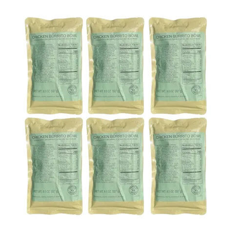 Vista 6 de MRE (comida lista para comer) Entree de una sola porción Comidas de emergencia Alimentos de supervivencia Dátiles frescos Larga vida útil