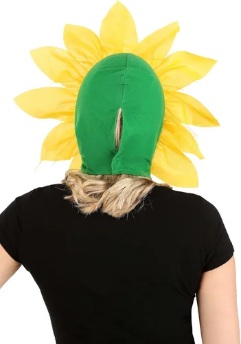Vista 6 de Tocado con capucha de flores amarillas de girasol Dreams Añade sol a tu atuendo Accesorio de disfraz de Halloween