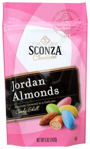 Vista 9 de Sconza Almendras Jordan Almendras de California con revestimiento de caramelo blanco Dulces de boda, bebé, despedida de soltera Fabricado