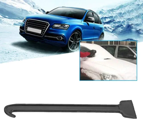 Vista 3 de Rascador de nieve para automóvil, rascador de hielo de invierno para automóvil, raspador de parabrisas ligero para hielo y nieve, herramienta