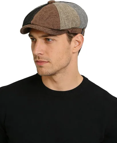 Vista 8 de SEAUR Newsboy - Gorra de 8 paneles para hombre, estilo vintage, estilo Gatsby, gorra plana y ajustable