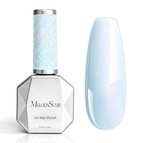 Vista 46 de MelodySusie - Esmalte de uñas en gel con brillo perla rosa brillante, 0.5 fl oz, efecto hilo, con acabado de concha rosa brillante, UV LED